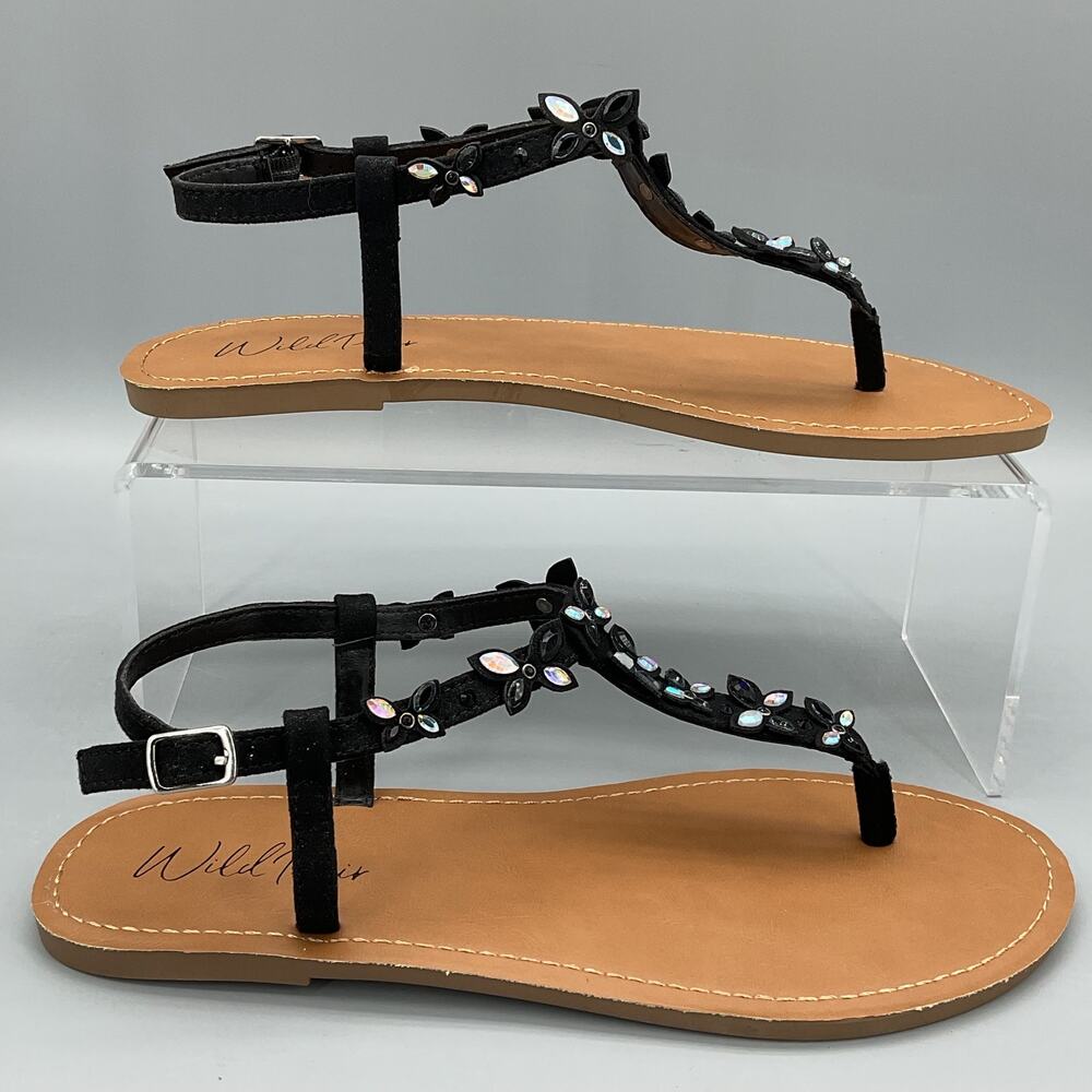 NEW Wild Pair Women’s Krisleyy Thong Sandals Black Size 9M